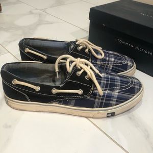 Tommy Hilfiger Men’s Plaid Boat Shoes